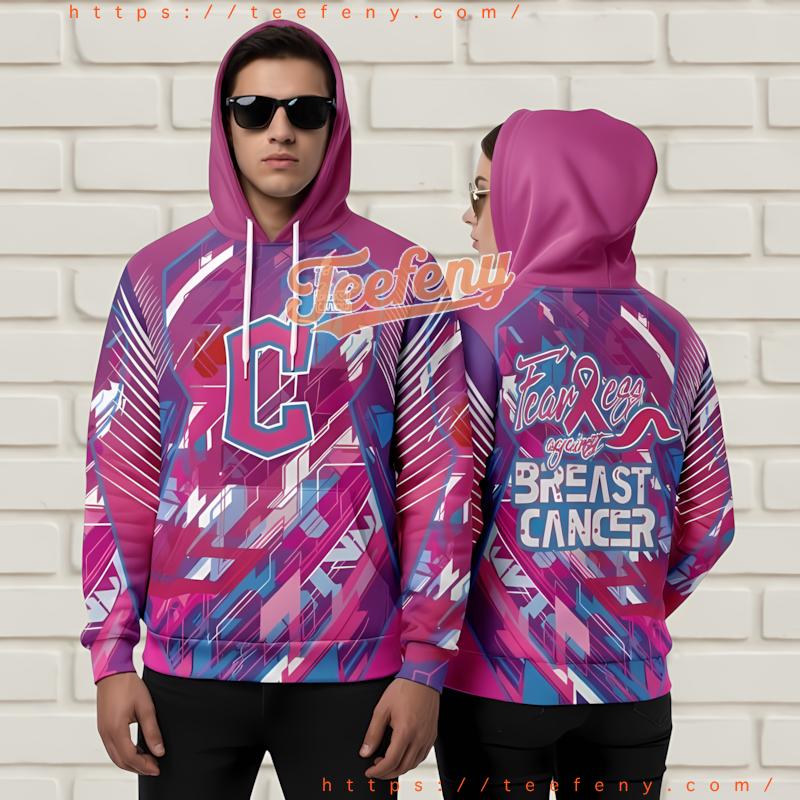 Cleveland Guardians Breast Cancer Awareness 3D Print Hoodie Pink