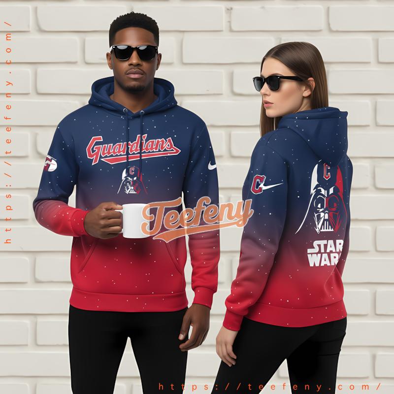 Cleveland Guardians Darth Vader 3D Printed Hoodie Red Blue