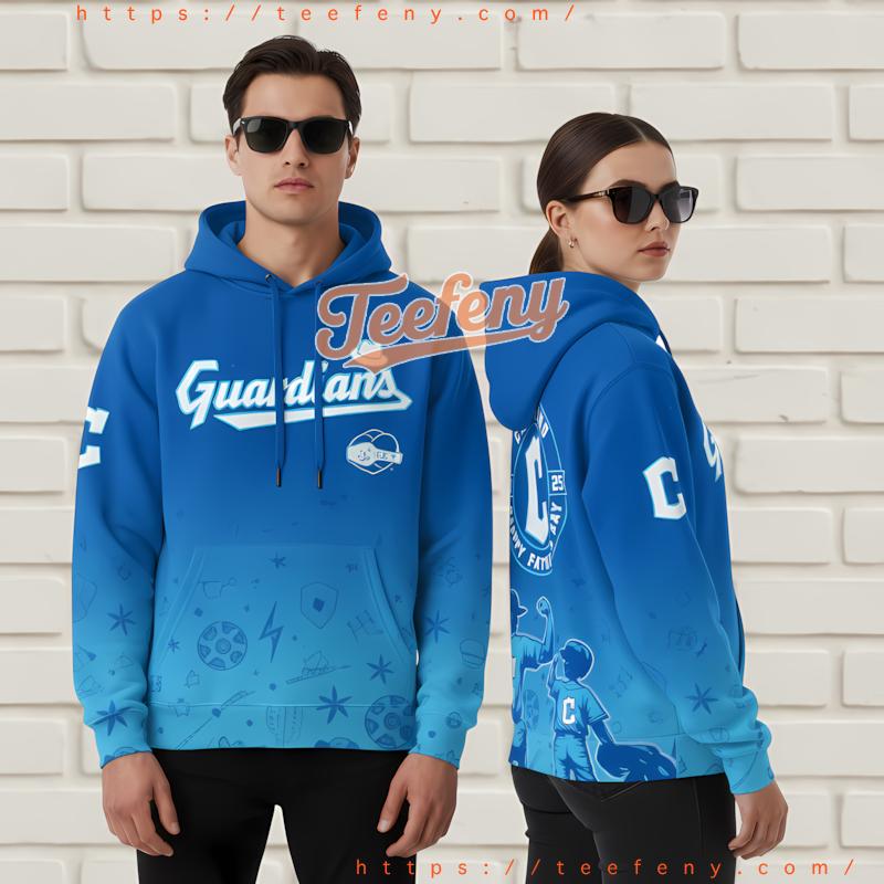 Cleveland Guardians Fathers Day 3D Hoodie Zipper Blue