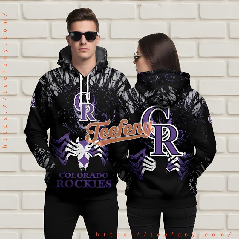 Colorado Rockies Venom We Are Rockies 3D Pullover Hoodie Black Colorado Rockies Venom We Are Rockies 3D Pullover Hoodie Black