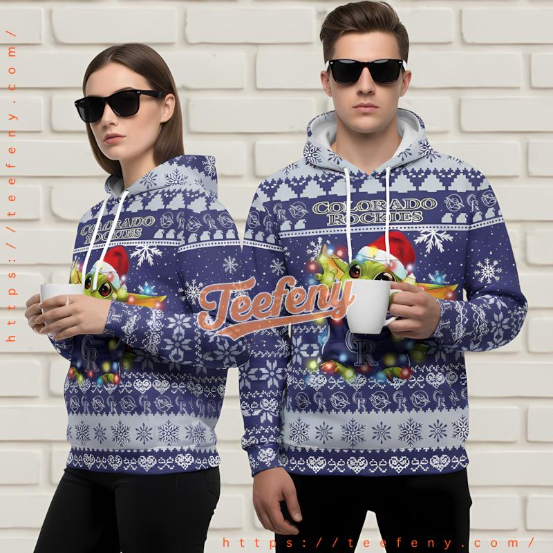 Colorado Rockies Yoda Christmas Lights Ugly 3D Hoodie Zipper Purple Colorado Rockies Yoda Christmas Lights Ugly 3D Hoodie Zipper Purple
