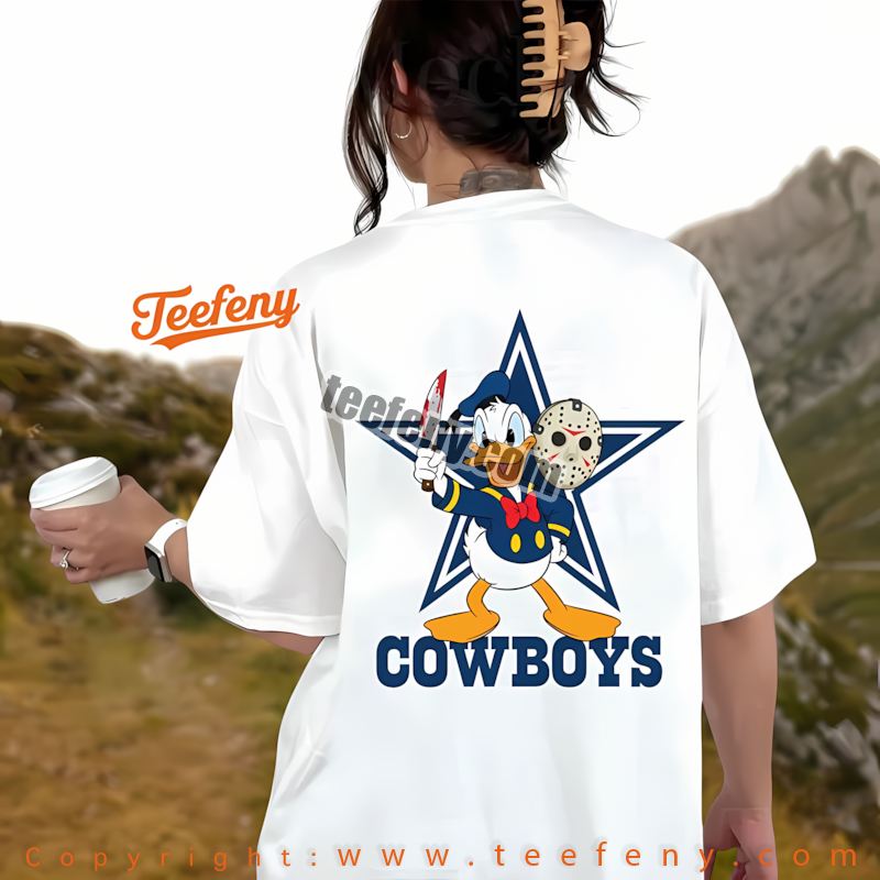 Dallas Cowboys Donald Duck Jason Mask Halloween Shirt Women