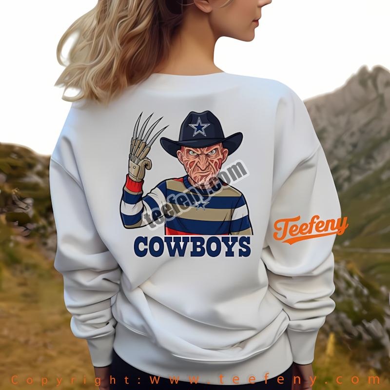 Dallas Cowboys Freddy Krueger Halloween Shirt Long Sleeven Dallas Cowboys Freddy Krueger Halloween Shirt Long Sleeven