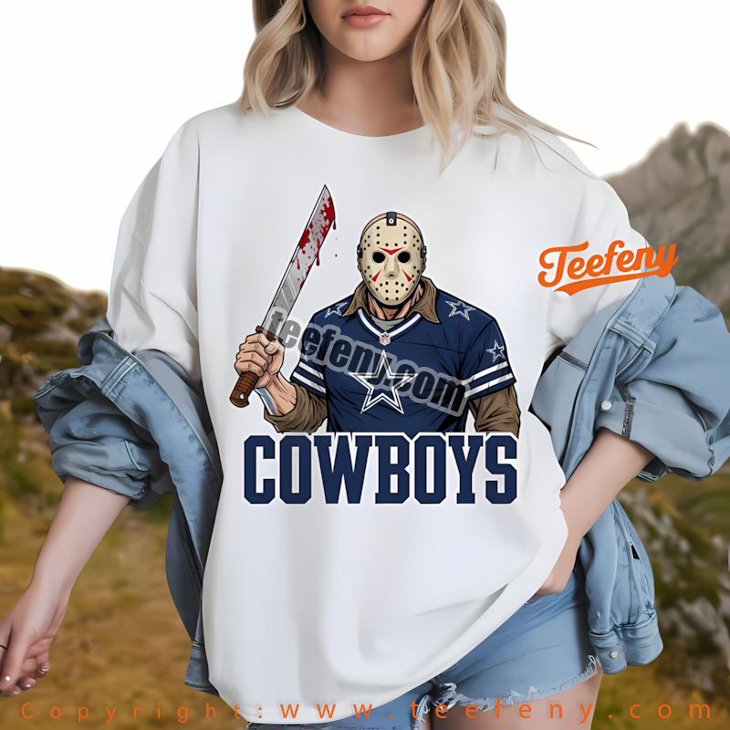 Dallas Cowboys Jason Voorhees Machete Horror Football Shirt Teen