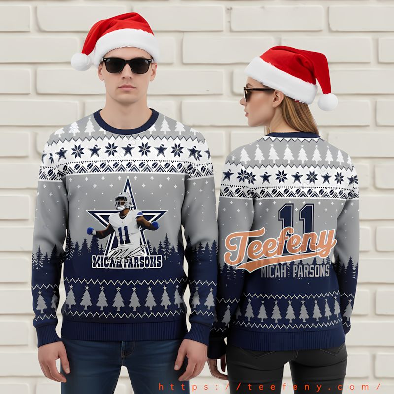 Dallas Cowboys Reindeer Pattern Ugliest Ugly Sweater Blue