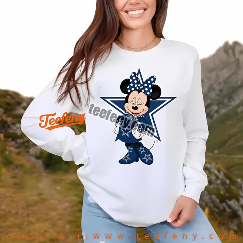 Dallas Cowboys Minnie Mouse Star Fashion Shirt Long Sleeven Dallas Cowboys Minnie Mouse Star Fashion Shirt Long Sleeven