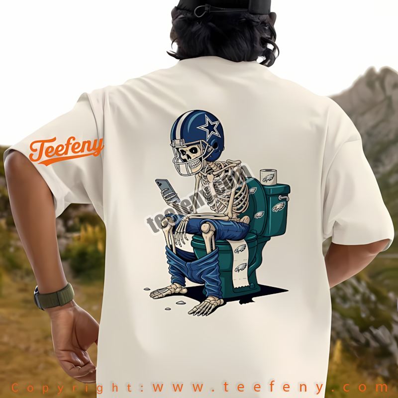 Dallas Cowboys Skeleton Toilet Eagles Rivalry Shirt Women