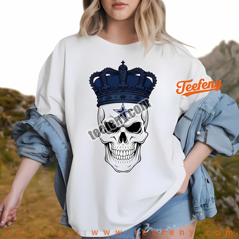 Dallas Cowboys Skull Crown Dark Grunge Shirt Teen