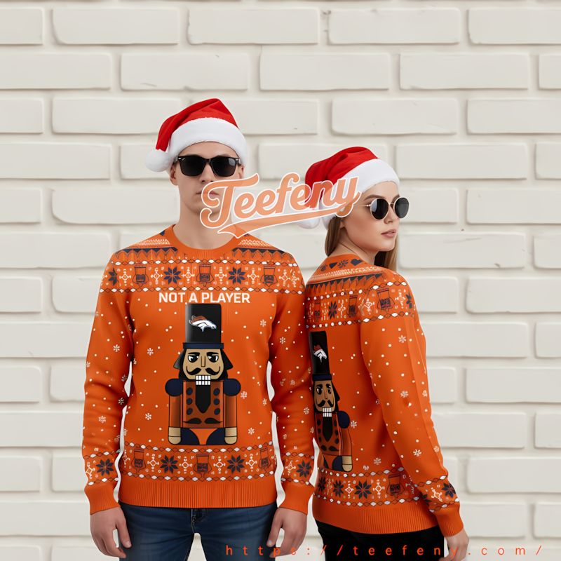 Denver Broncos Baby Groot Grinch Personalized Ugly Sweater Orange White