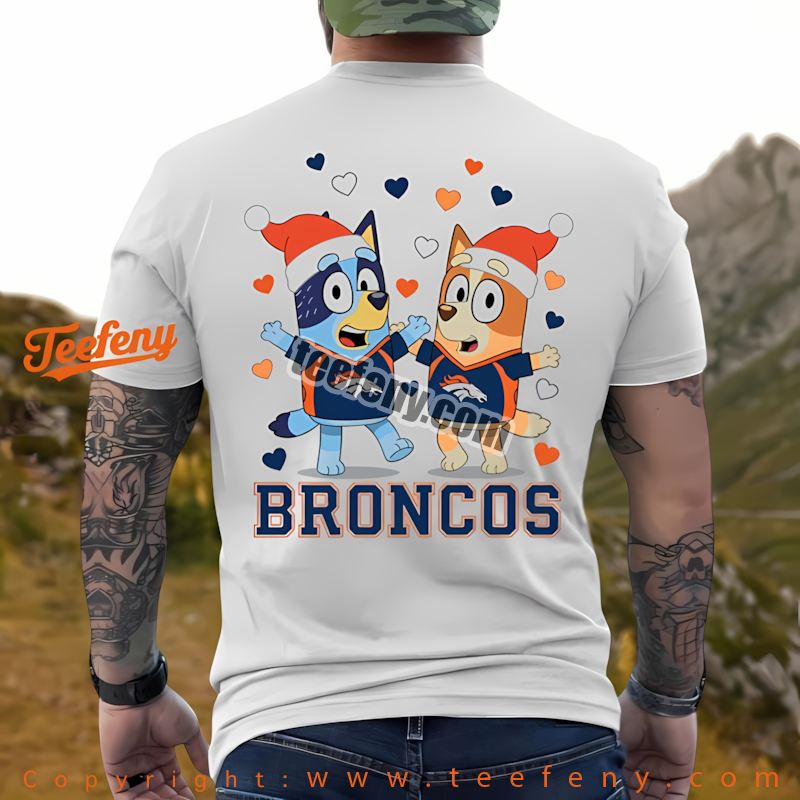 Denver Broncos Bluey Bingo Christmas Shirt Men Women