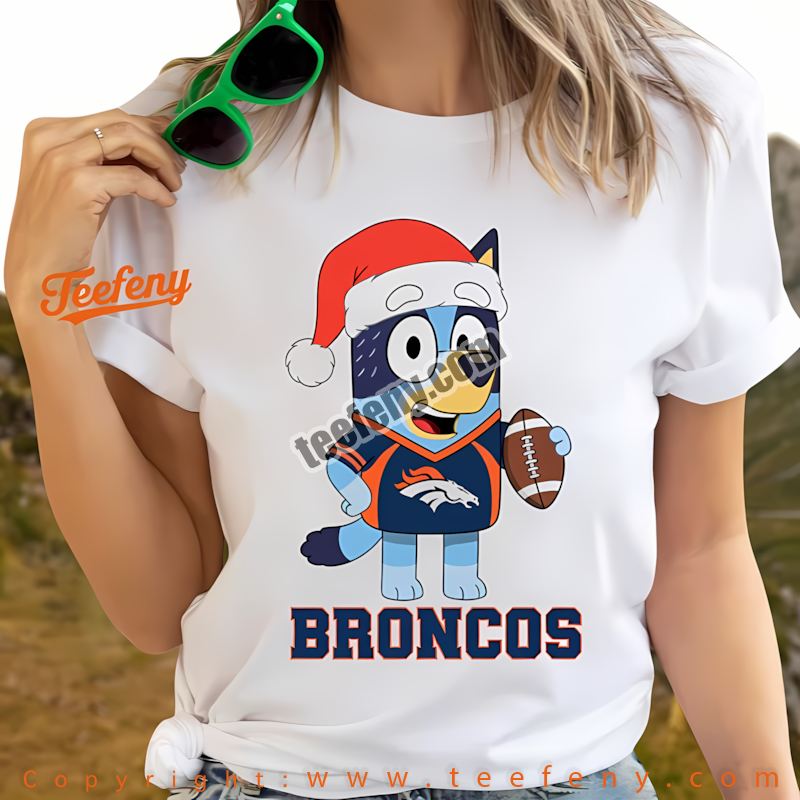 Denver Broncos Bluey Bingo Trick Or Treat Halloween Shirt Women