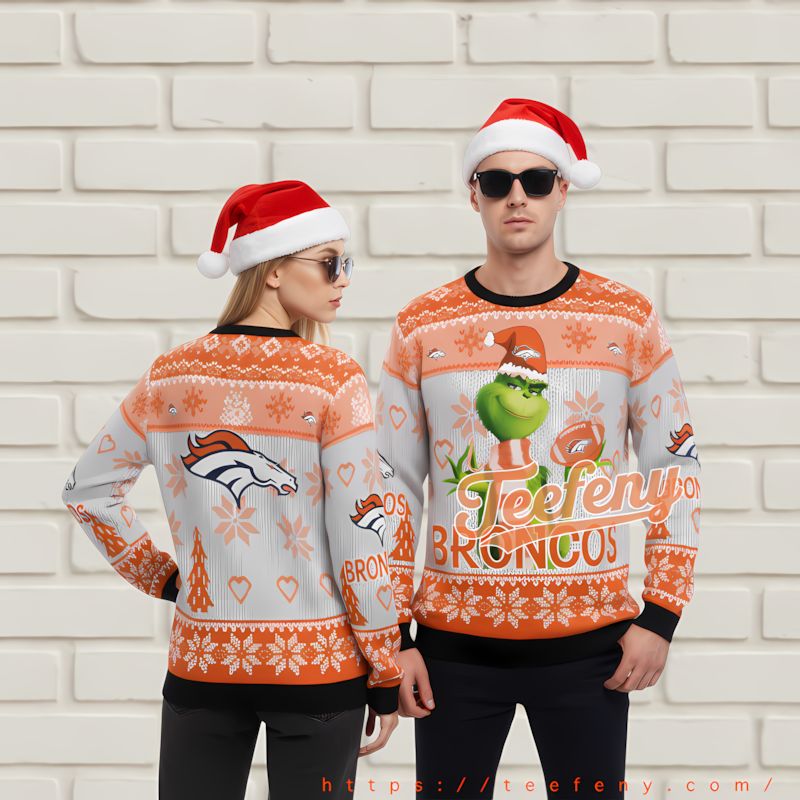 Denver Broncos Grinch Stole Christmas Sweater Red Xmas Day