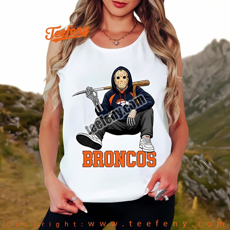 Denver Broncos Jason Voorhees Street Halloween Tanktop Adults Denver Broncos Jason Voorhees Street Halloween Tanktop Adults