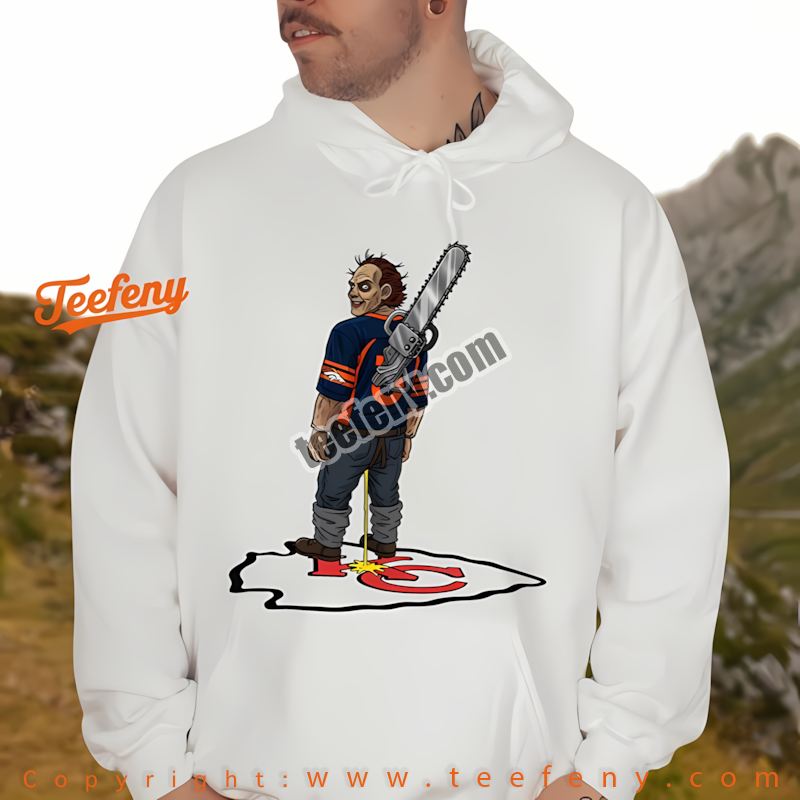 Denver Broncos Leatherface Chiefs Rivalry Shirt Hoodien Denver Broncos Leatherface Chiefs Rivalry Shirt Hoodien