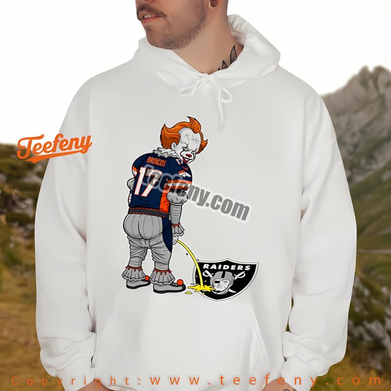 Denver Broncos Pennywise Raiders Halloween Rivalry Shirt Hoodien Denver Broncos Pennywise Raiders Halloween Rivalry Shirt Hoodien