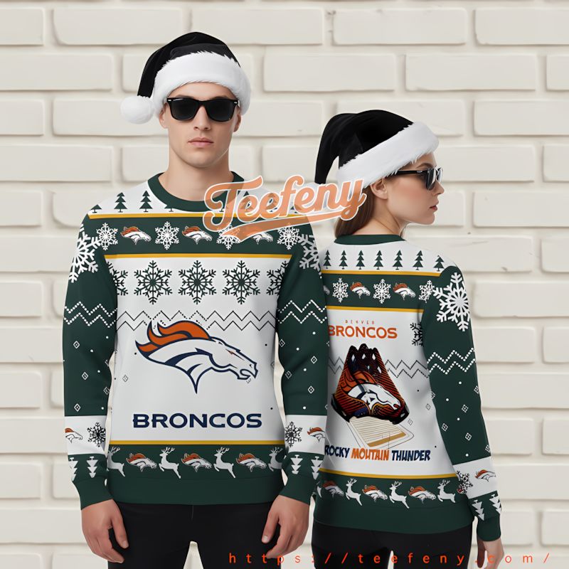 Denver Broncos Reindeers Christmas Sweater Orange The Office