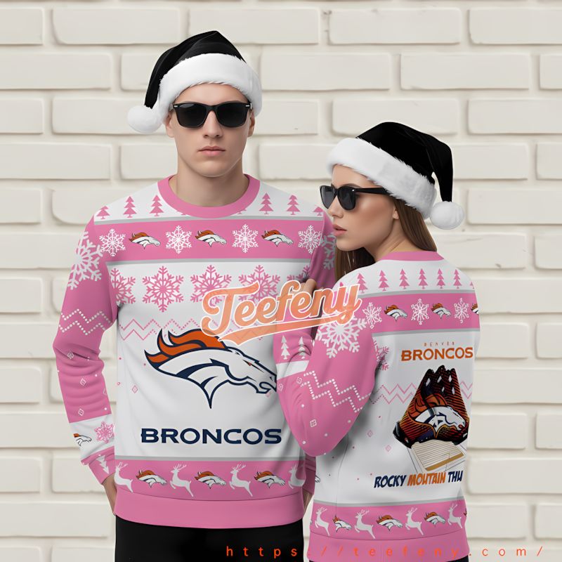 Denver Broncos Snoopy Charlie Brown Vintage Ugly Christmas Sweater Black