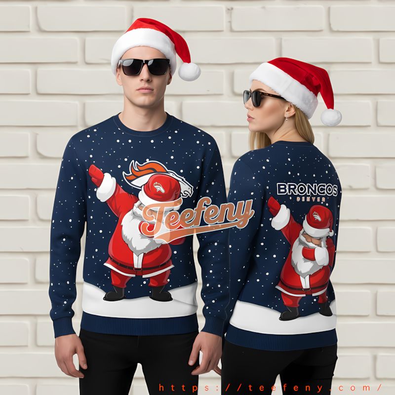 Denver Broncos Rocky Mountain Tackiest Christmas Sweater Grey White