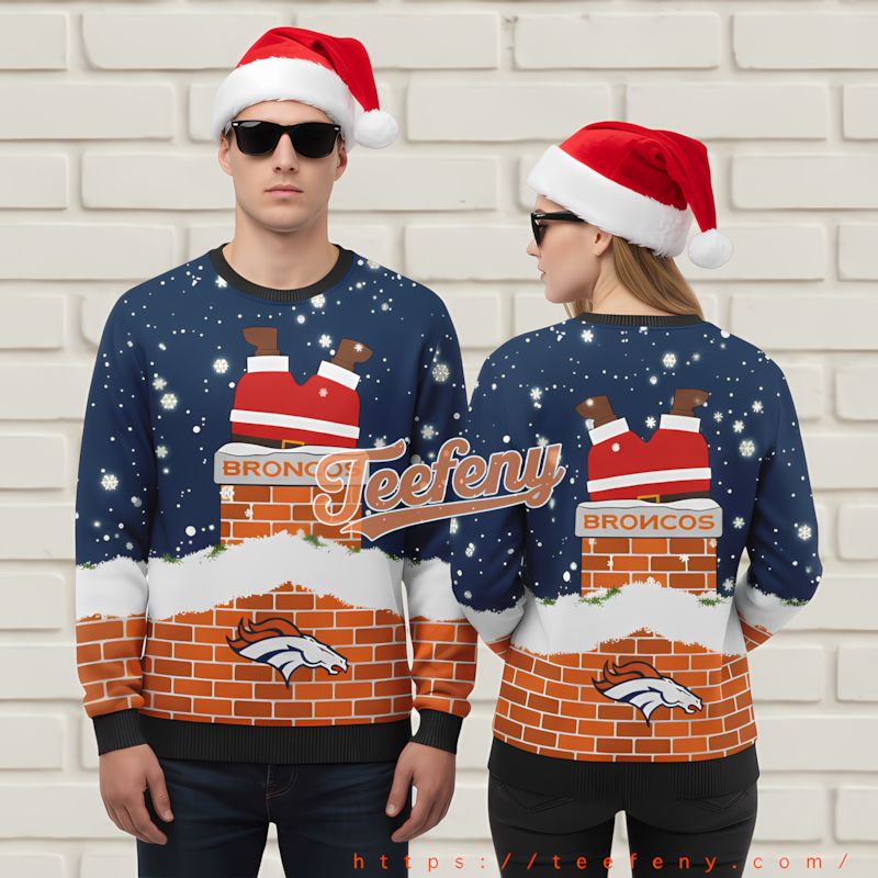 Denver Broncos Rocky Mountain Ugly Christmas Sweater Pink White 5Xl