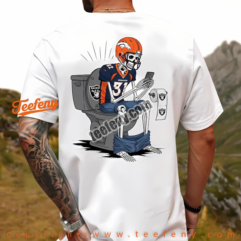 Denver Broncos Skeleton Toilet Chiefs Rivalry Shirt Men