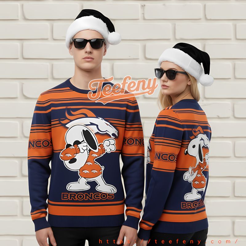 Denver Broncos Winter Funny Ugly Xmas Sweater Black