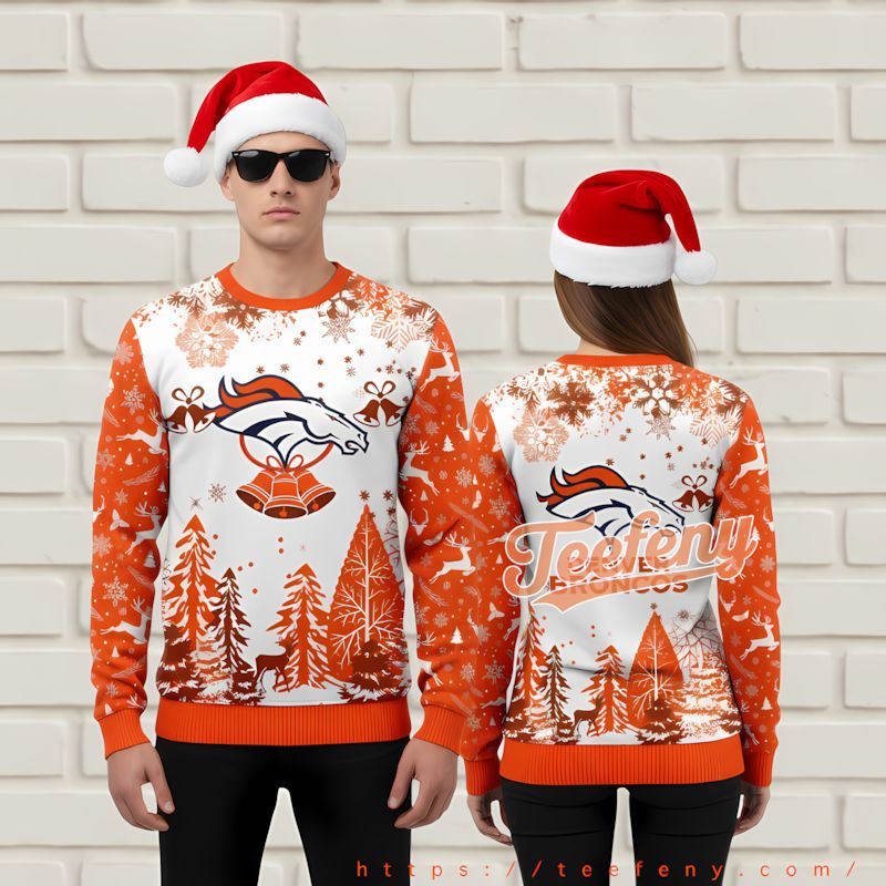 Denver Broncos Winter Funny Ugly Xmas Sweater Black