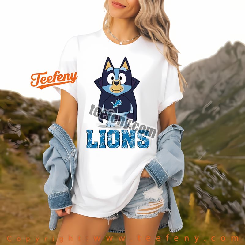 Detroit Lions Bluey Halloween Parade Costume Shirt Vintage