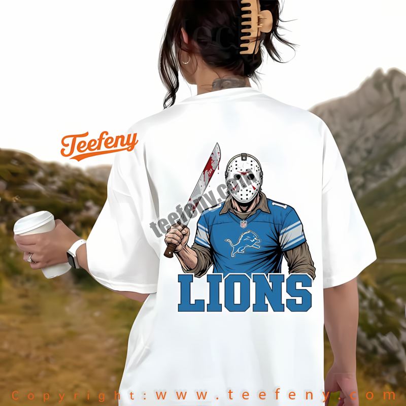Detroit Lions Jason Voorhees Halloween Shirt Adults