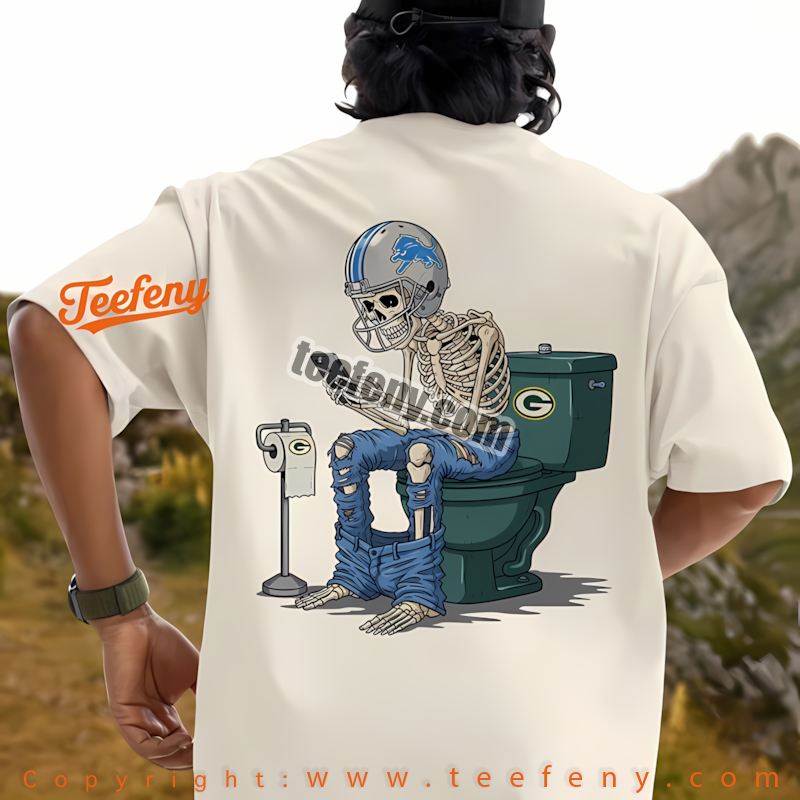 Detroit Lions Skeleton Toilet Eagles Rivalry Shirt Cotton Detroit Lions Skeleton Toilet Eagles Rivalry Shirt Cotton