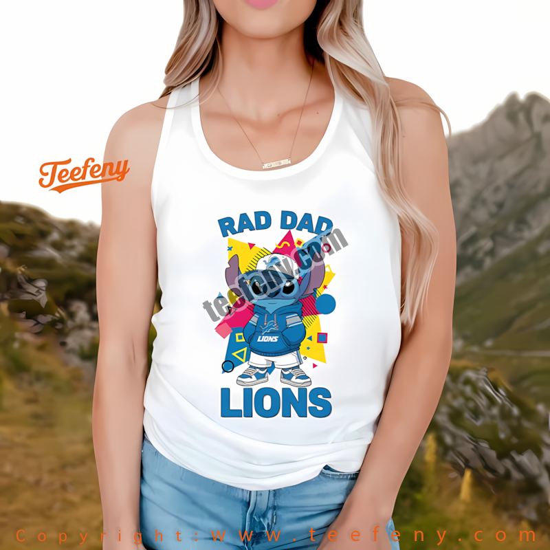 Detroit Lions Stitch Rad Like Dad Tanktop Women Detroit Lions Stitch Rad Like Dad Tanktop Women