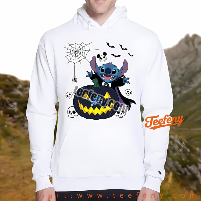 Detroit Lions Stitch Witch Halloween Hoodie Graphic Detroit Lions Stitch Witch Halloween Hoodie Graphic