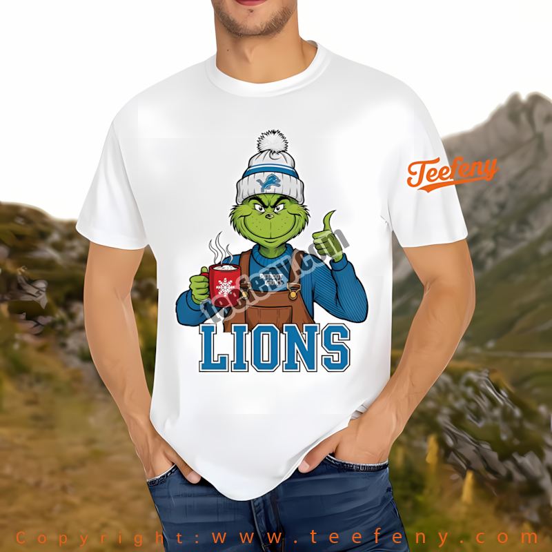 Detroit Lions The Grinch Winter Hot Cocoa Holiday Shirt Cotton Detroit Lions The Grinch Winter Hot Cocoa Holiday Shirt Cotton