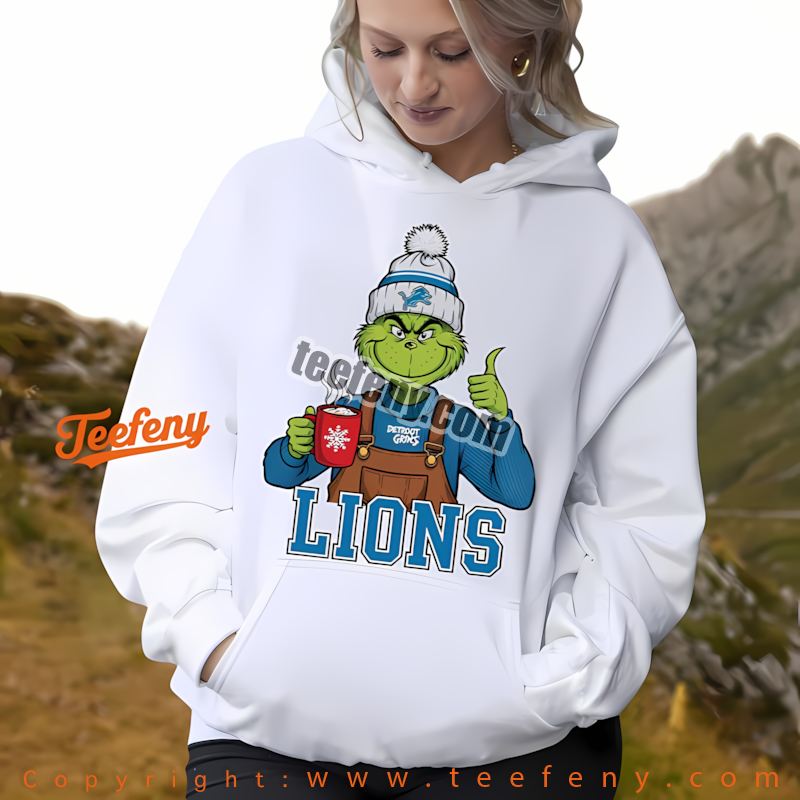 Detroit Lions The Grinch Winter Hot Cocoa Holiday Hoodie Cotton Detroit Lions The Grinch Winter Hot Cocoa Holiday Hoodie Cotton