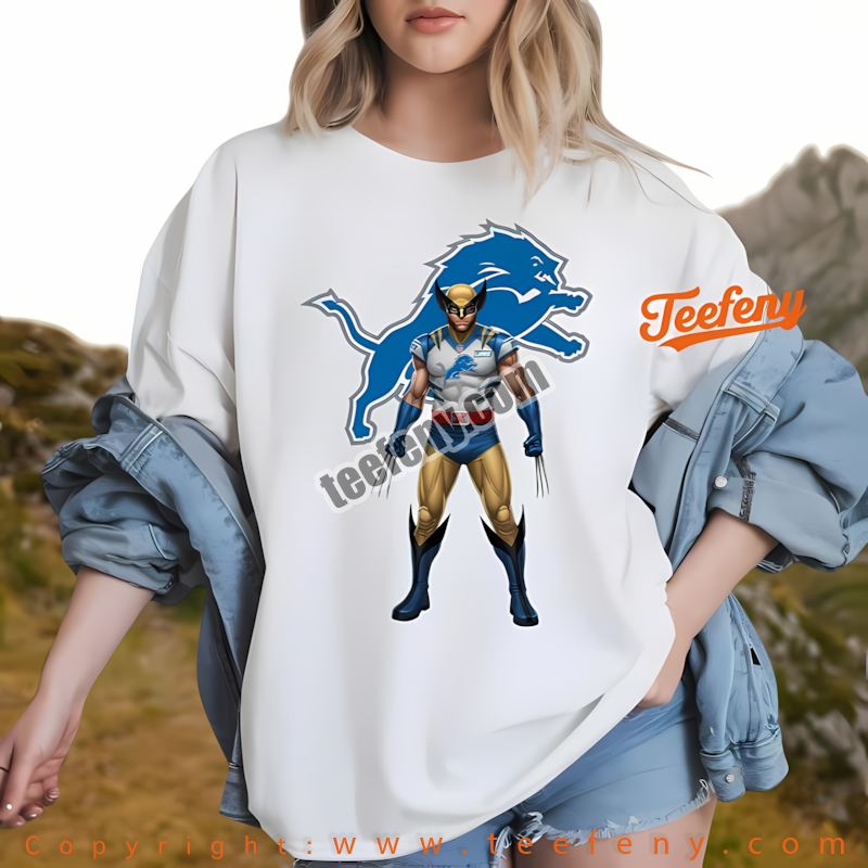 Detroit Lions Wolverine Marvel Shirt Cotton Detroit Lions Wolverine Marvel Shirt Cotton