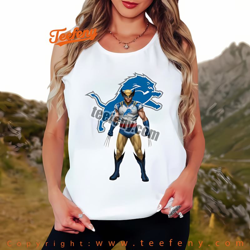 Detroit Lions Wolverine Marvel Tanktop Cotton Detroit Lions Wolverine Marvel Tanktop Cotton