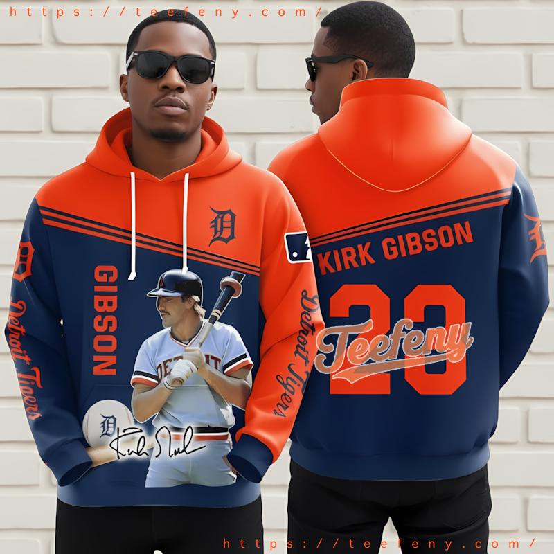 Detroit Tigers Kirk Gibson Signature 3D Printed Hoodie Orange Detroit Tigers Kirk Gibson Signature 3D Printed Hoodie Orange