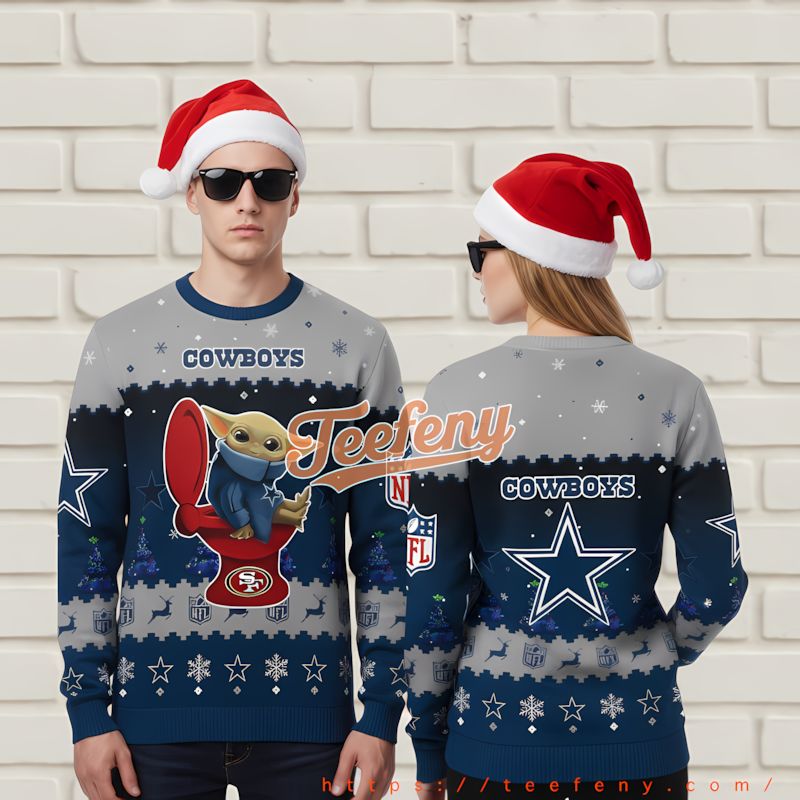 Denver Broncos Woodstock Snoopy Funny Christmas Sweater Blue Adults