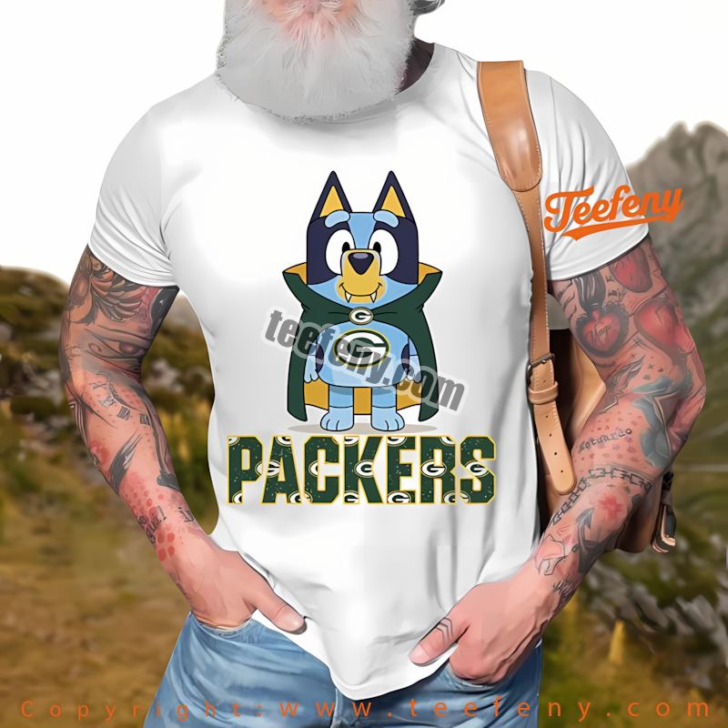 Green Bay Packers Bluey Vampire Halloween Shirt Vintage