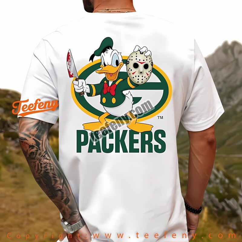Green Bay Packers Donald Duck Jason Mask Halloween Shirt Men