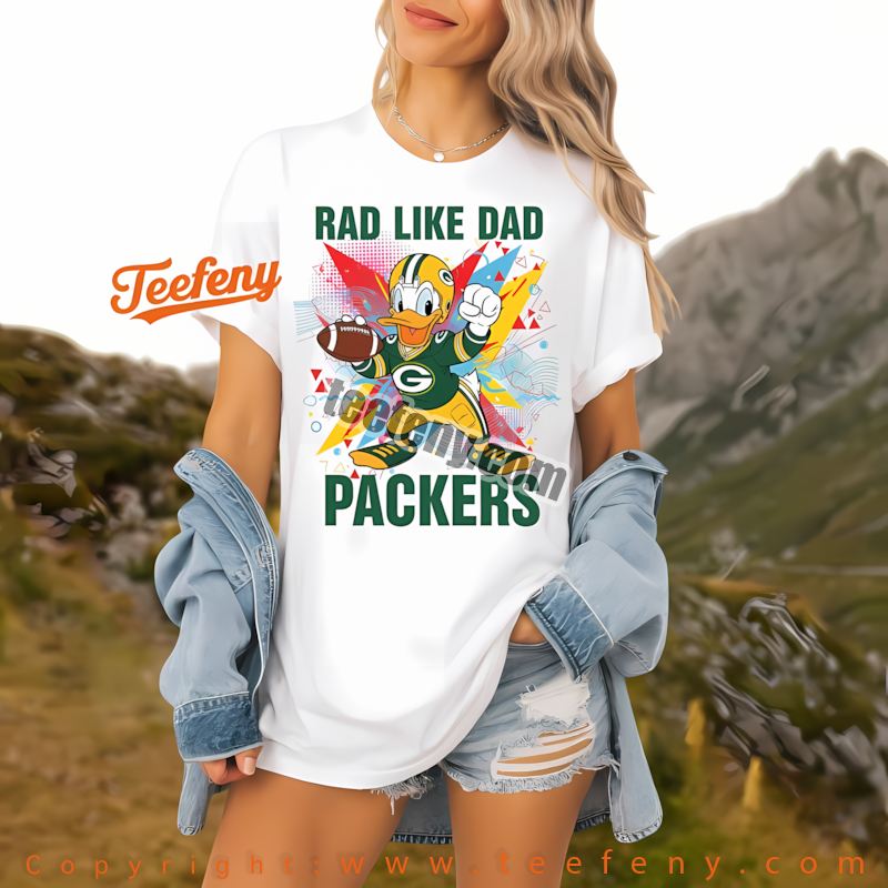Green Bay Packers Donald Duck Rad Like Dad Shirt Vintage