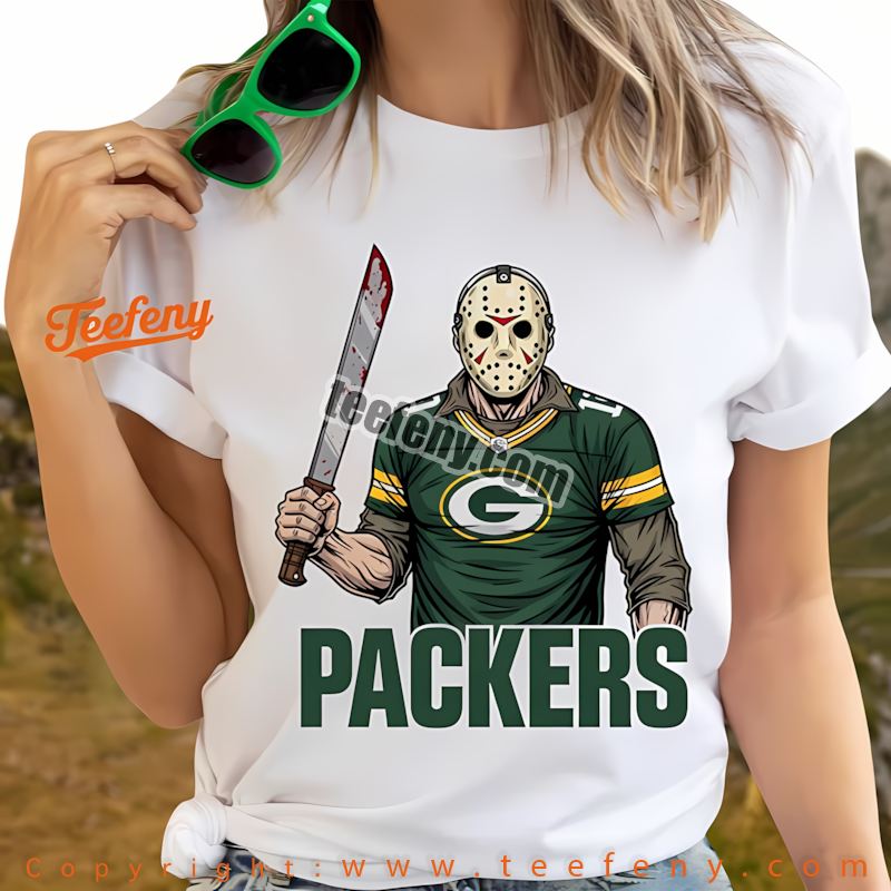 Green Bay Packers Jason Voorhees Machete Horror Football Shirt Teen