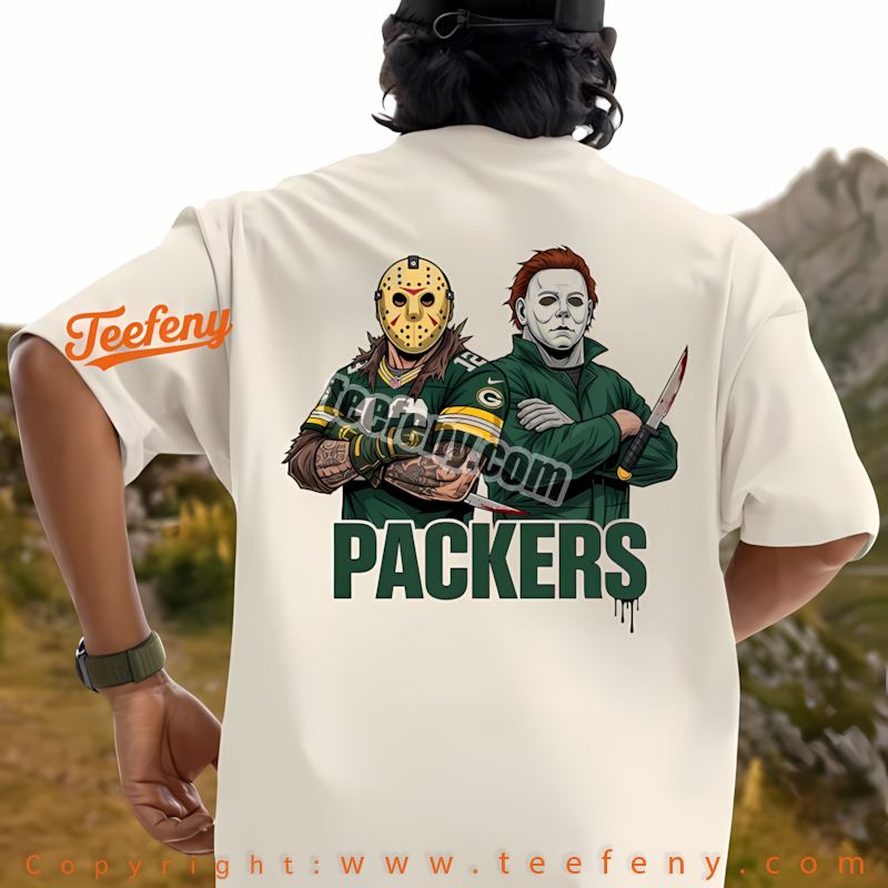 Green Bay Packers Jason Voorhees Michael Myers Horror Shirt Women