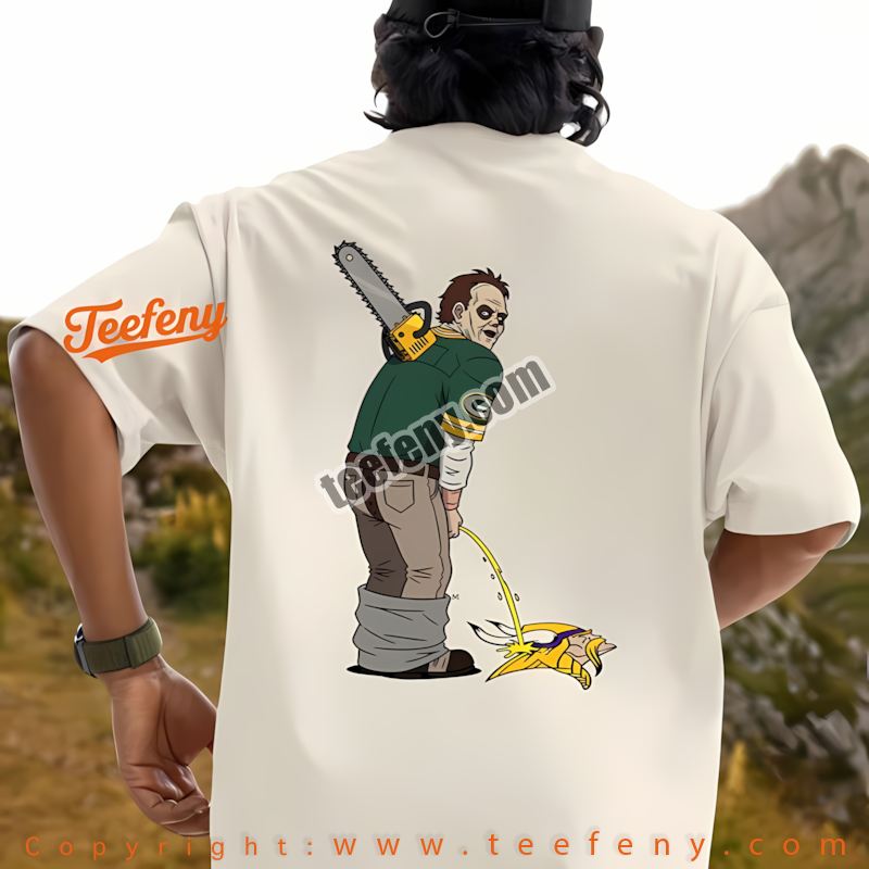 Green Bay Packers Leatherface Minnesota Vikings Rivalry Shirt Adults