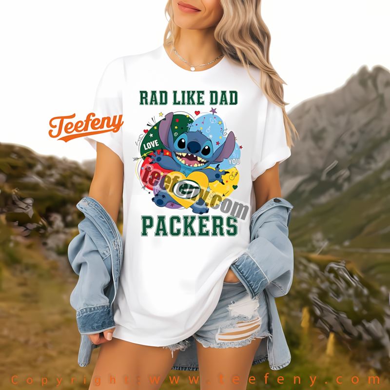 Green Bay Packers Stitch Rad Like Dad Shirt Holiday