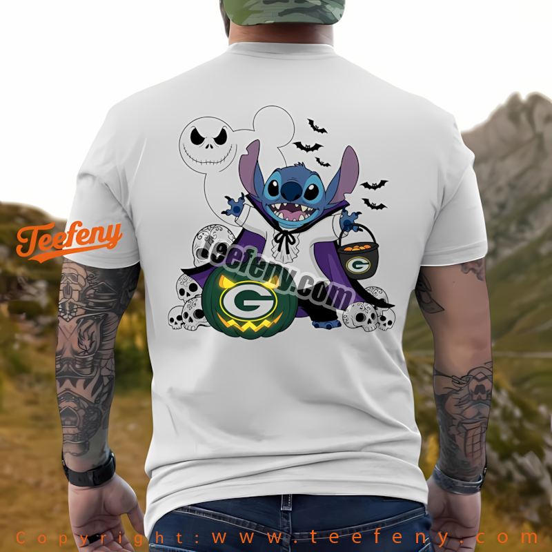 Green Bay Packers Stitch Witch Halloween Shirt Unisex