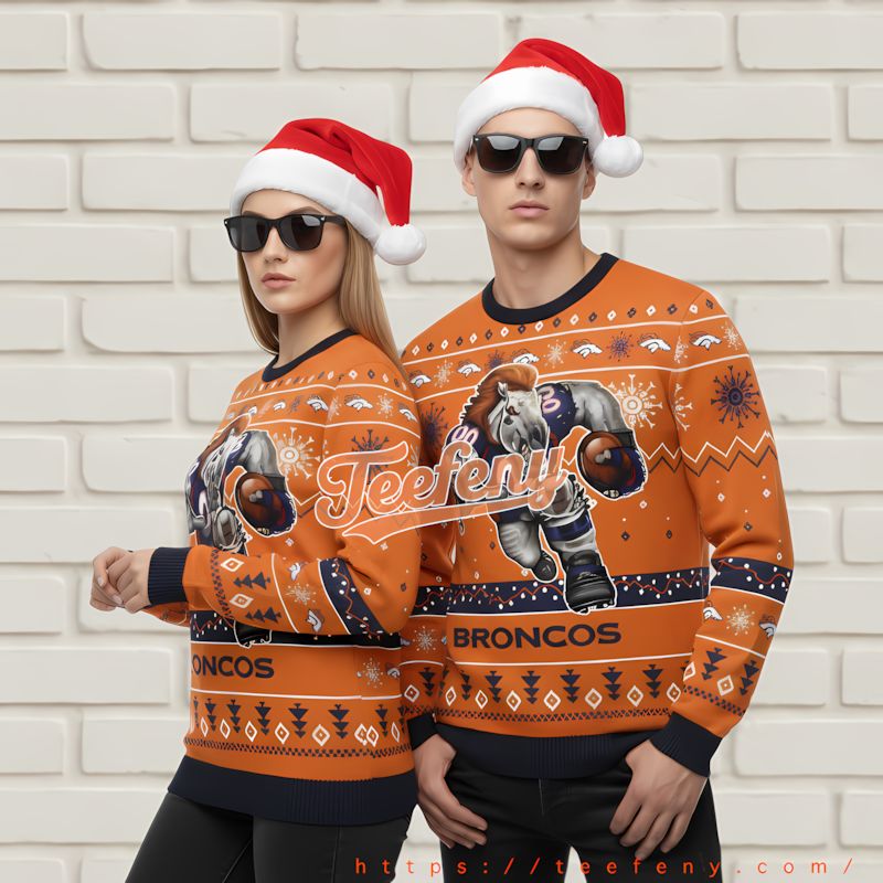Denver Broncos Mandala Funny Xmas Sweater Black