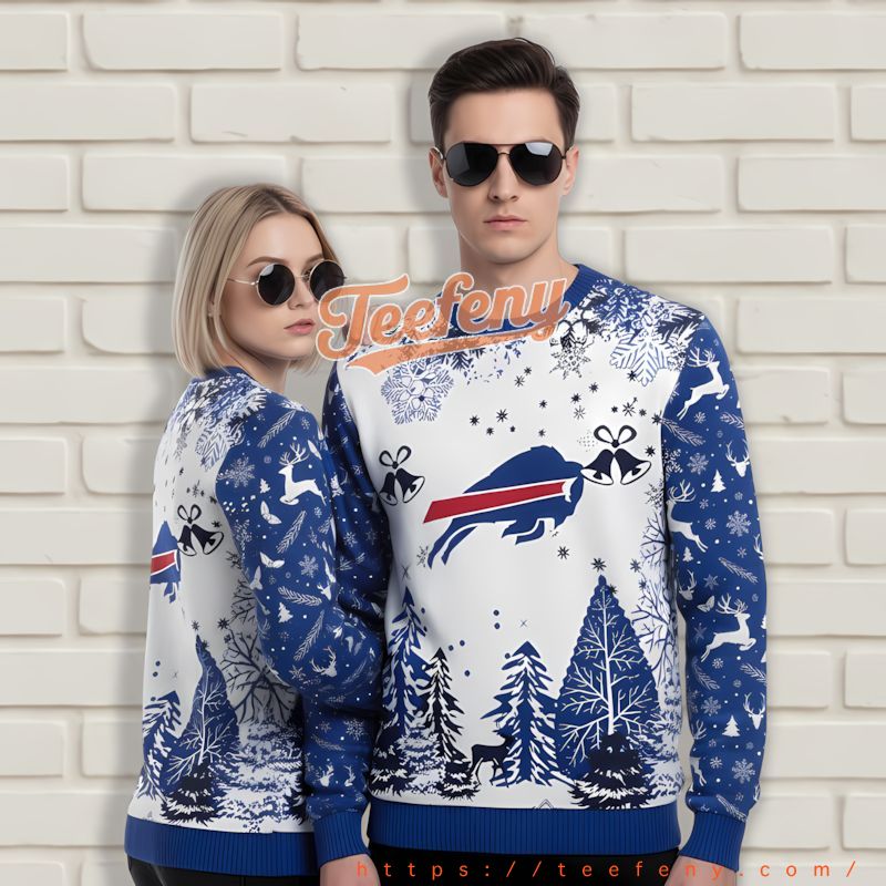 Merry Christmas Bell Buffalo Bills Blue Holiday Sweaters For Men Merry Christmas Bell Buffalo Bills Blue Holiday Sweaters For Men