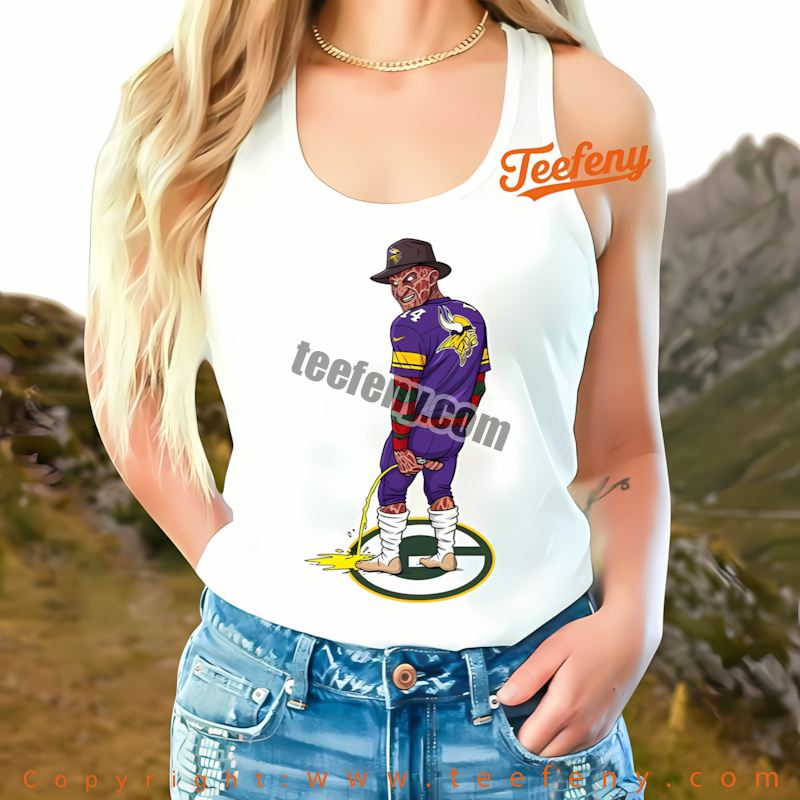 Minnesota Vikings Freddy Krueger Packers Rivalry Tanktop Cotton Minnesota Vikings Freddy Krueger Packers Rivalry Tanktop Cotton