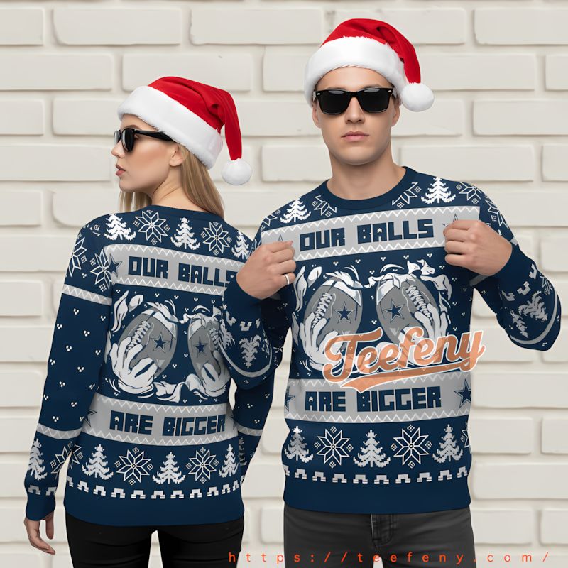Personalized Dallas Cowboys Claus Hat Tackiest Christmas Sweater Blue