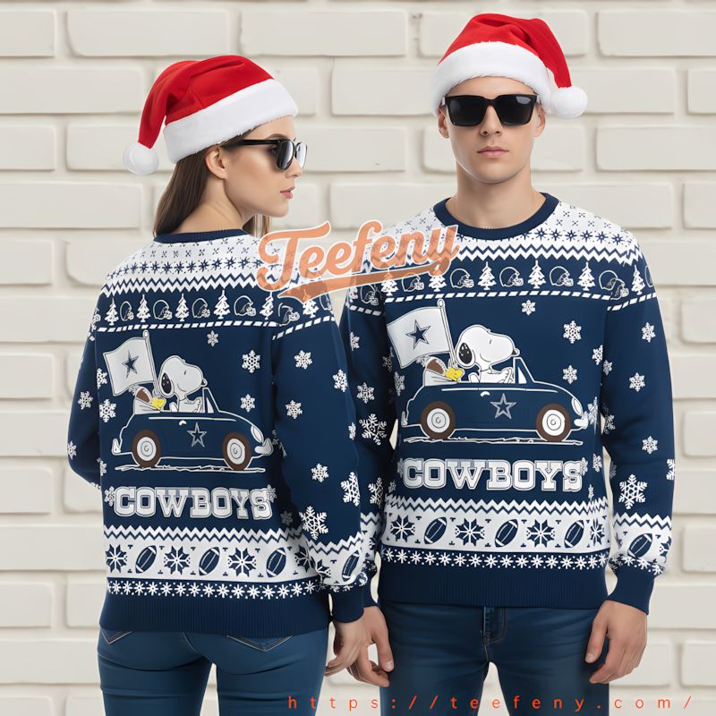 Dallas Cowboys Minion Squad Christmas Vacation Ugly Sweater White